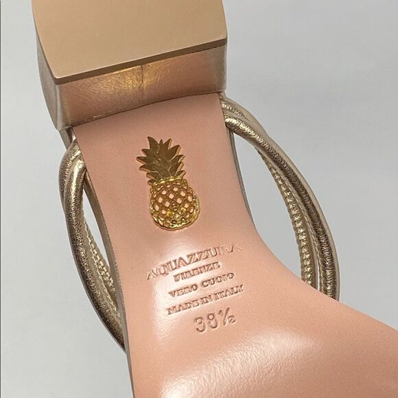 Aquazzura Palisades Metallic Leather Sandals size 38.5 - Picture 11 of 12